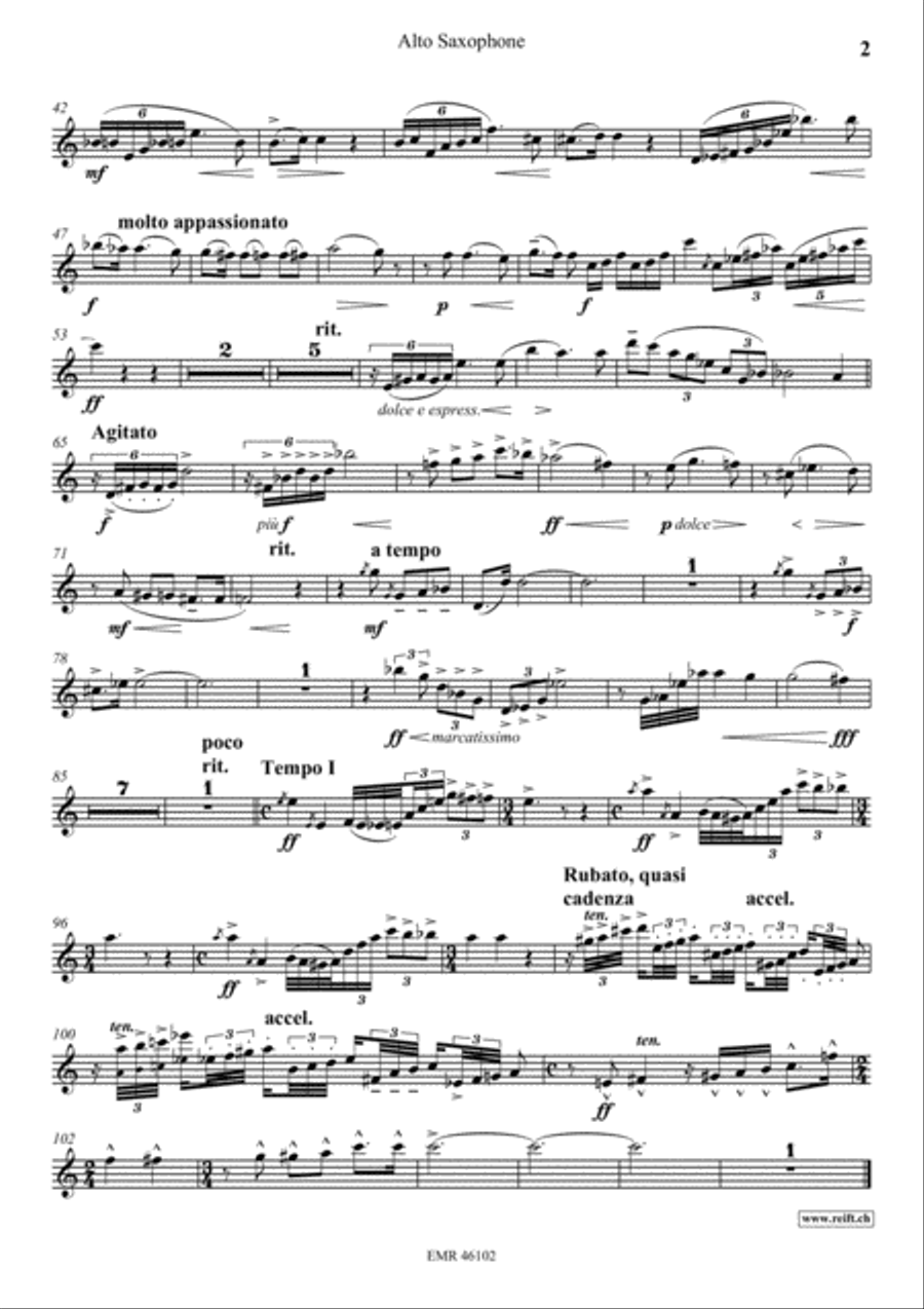 Poeme No. 1 Alto Saxophone scores gallery preview page 3