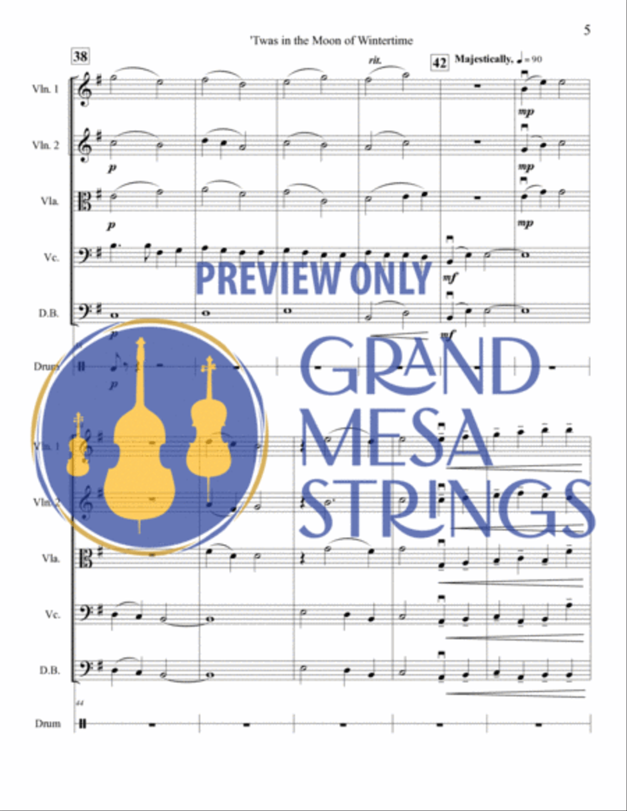 Twas in the Moon of Wintertime Twas in the Moon of Wintertime String Orchestra scores gallery preview page 6