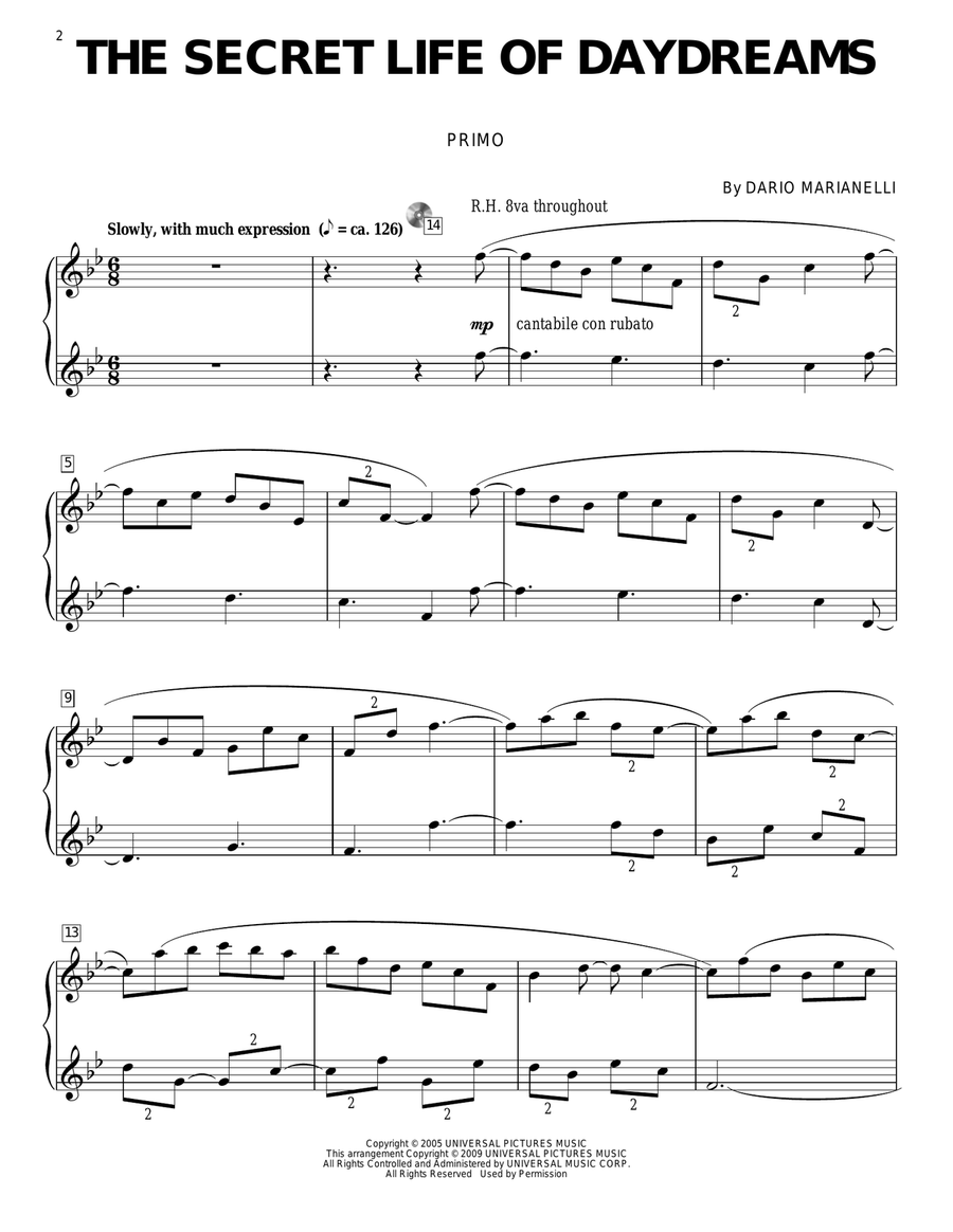 The Secret Life Of Daydreams (from Pride And Prejudice) (arr. Carol Klose) Piano Duet scores gallery preview page 2
