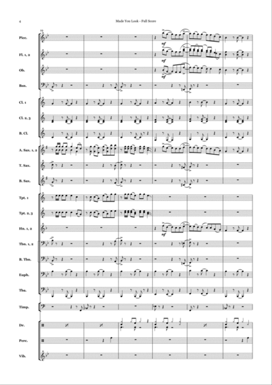 Made You Look Concert Band scores gallery preview page 4