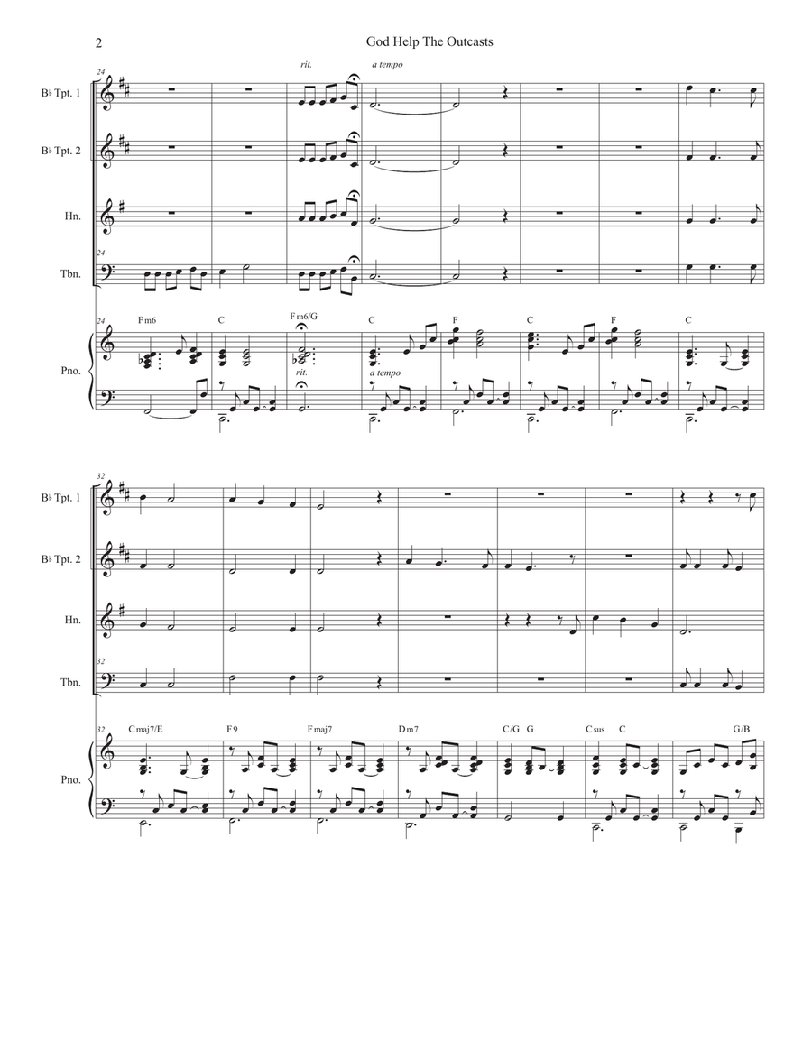 God Help The Outcasts Brass Ensemble scores gallery preview page 2