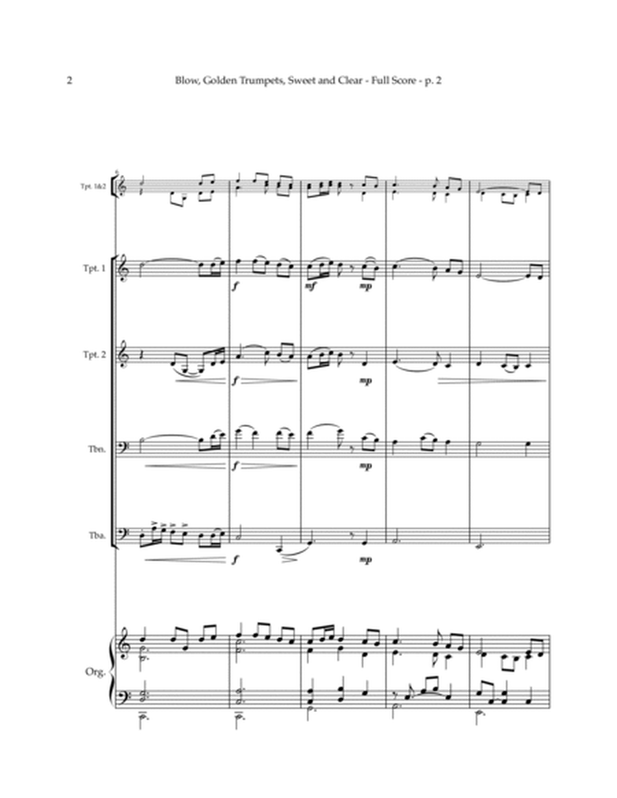 Easter Music - "Blow, golden trumpets, sweet and clear" SATB Choir w/ Organ and Opt. Brass Quartet image number null