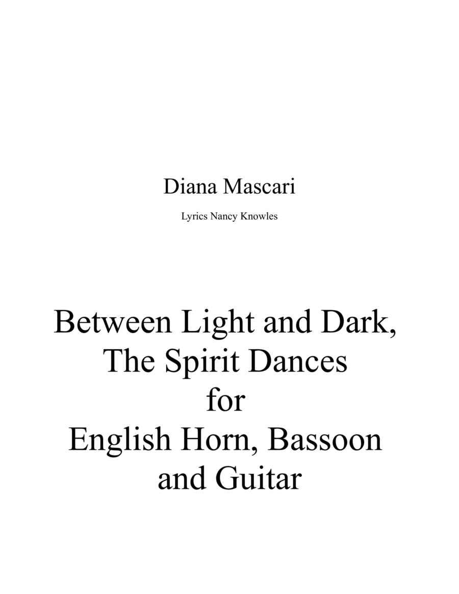 Between Light and Dark, The Spirit Dances Chamber Music scores gallery preview page 1