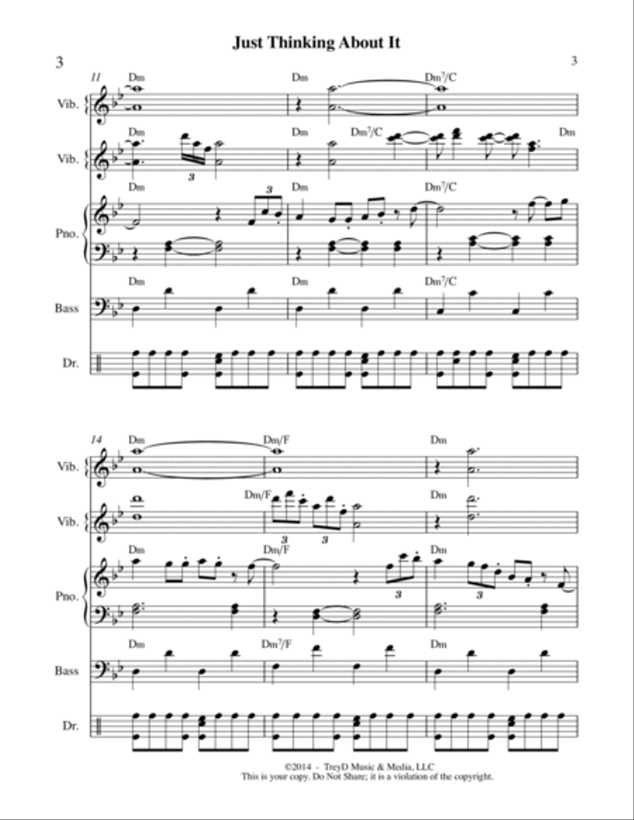 Just Thinking About It Small Ensemble scores gallery preview page 3
