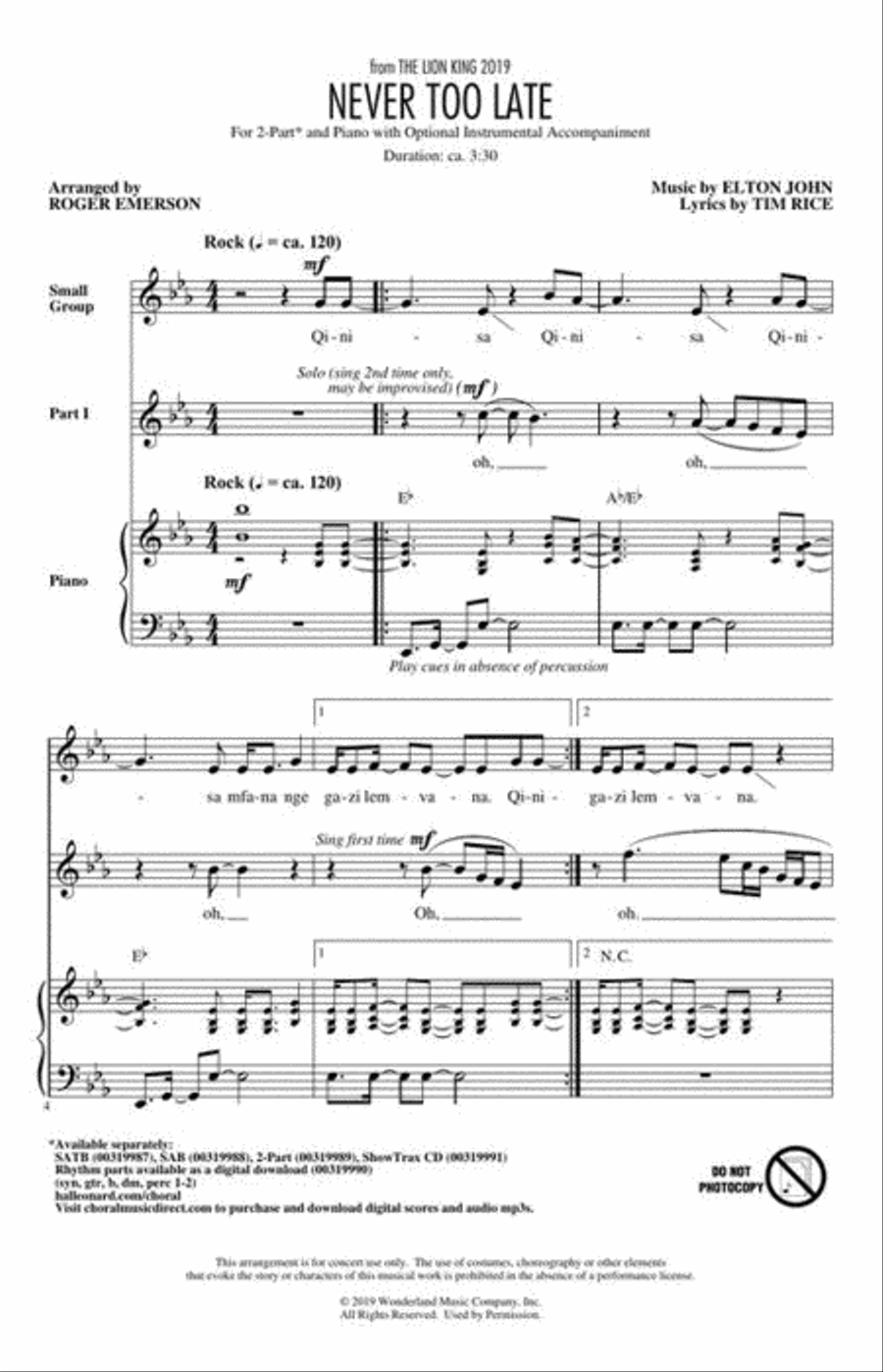 <br>Sheet music extract