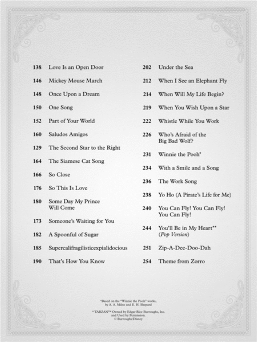 The Disney Collection – 3rd Edition Piano, Vocal, Guitar scores gallery preview page 3