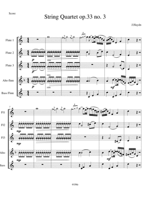 Joseph Haydn. String Quartet in C major 'The Bird', Op 33 No 3, movement 1