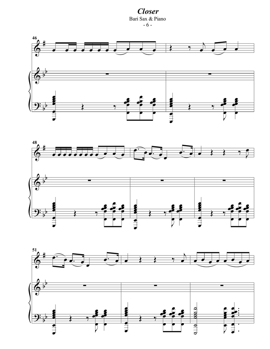 Closer Baritone Saxophone scores gallery preview page 6