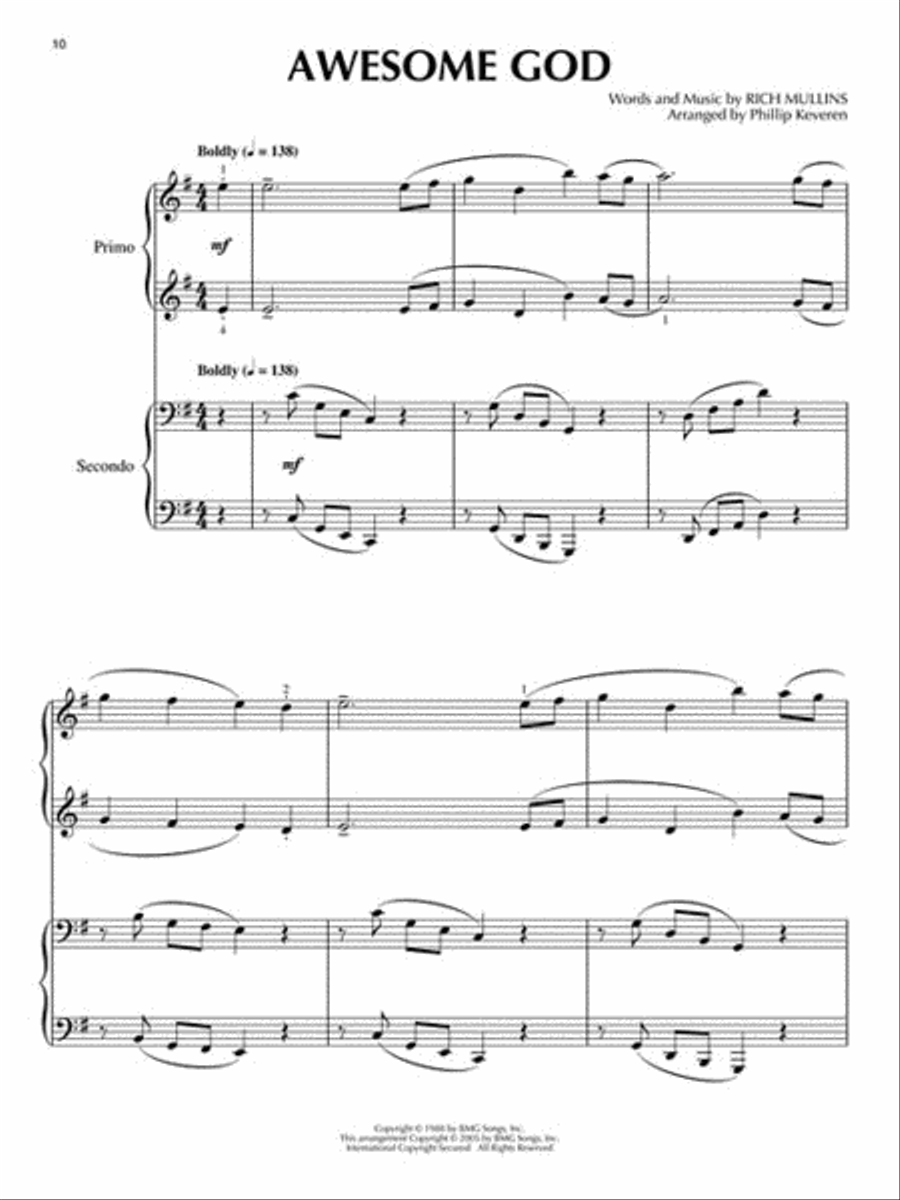 Praise & Worship Duets 1 Piano, 4-Hands scores gallery preview page 2