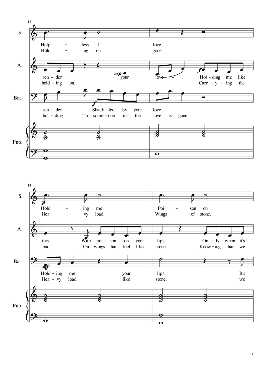 Skin (Rag n Bone Man) 3-Part scores gallery preview page 3