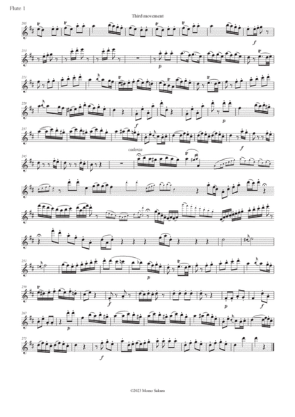 Mozart Flute Concerto No.2 KV314 3rd movement arranged for 2 Flutes/ Flute duet <Parts> image number null