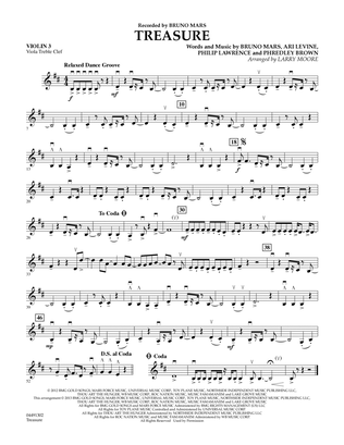 Treasure - Violin 3 (Viola Treble Clef)