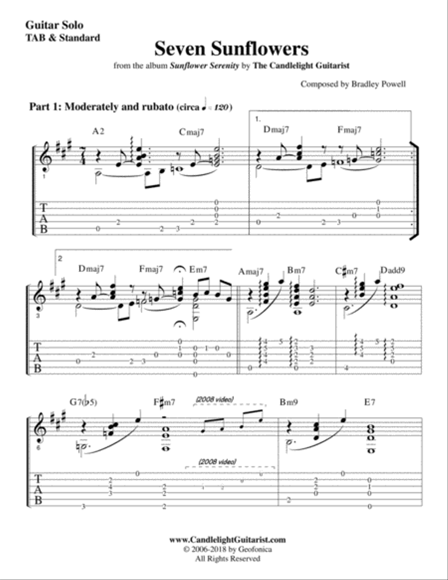 Seven Sunflowers Electric Guitar scores gallery preview page 2
