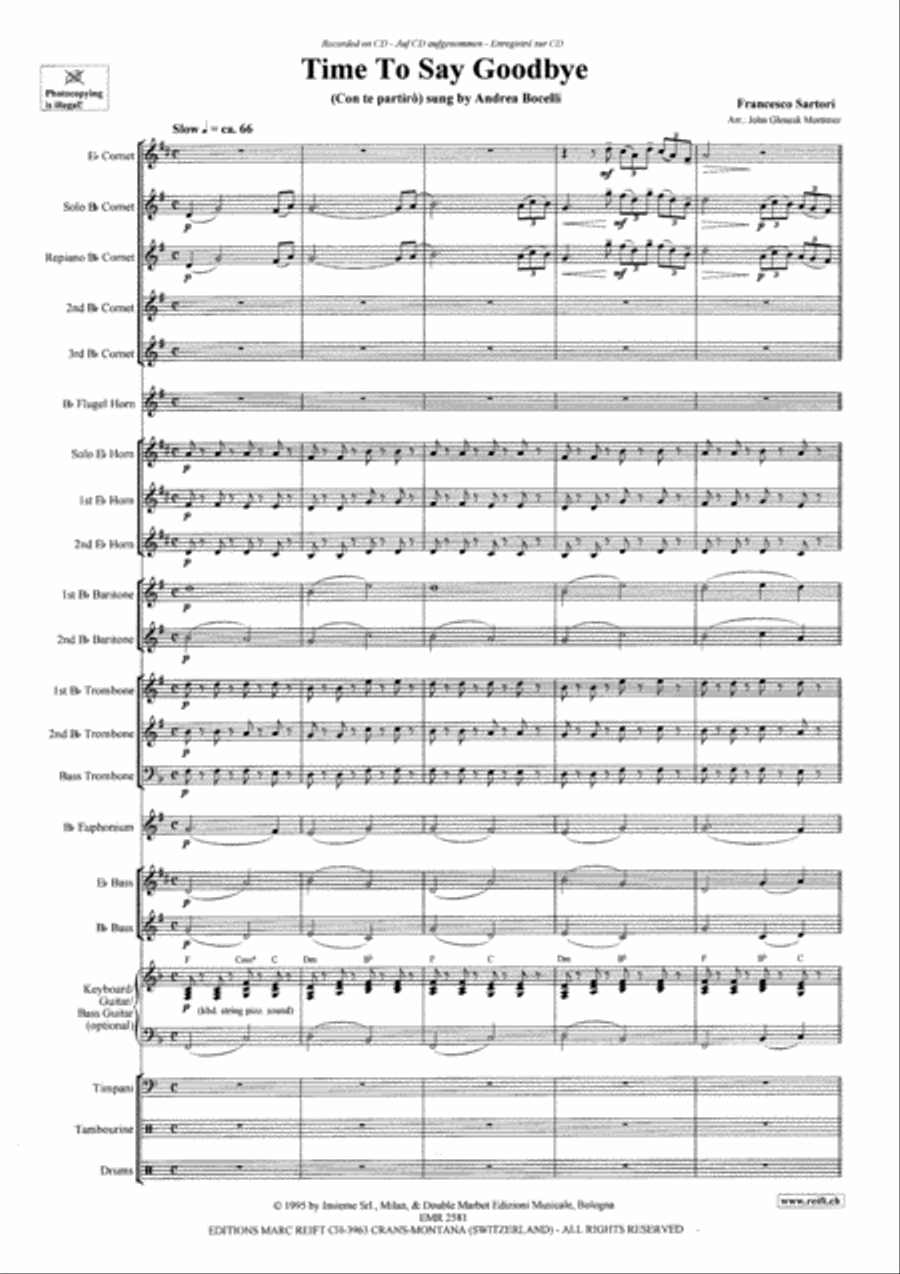Time To Say Goodbye Brass Band scores gallery preview page 4