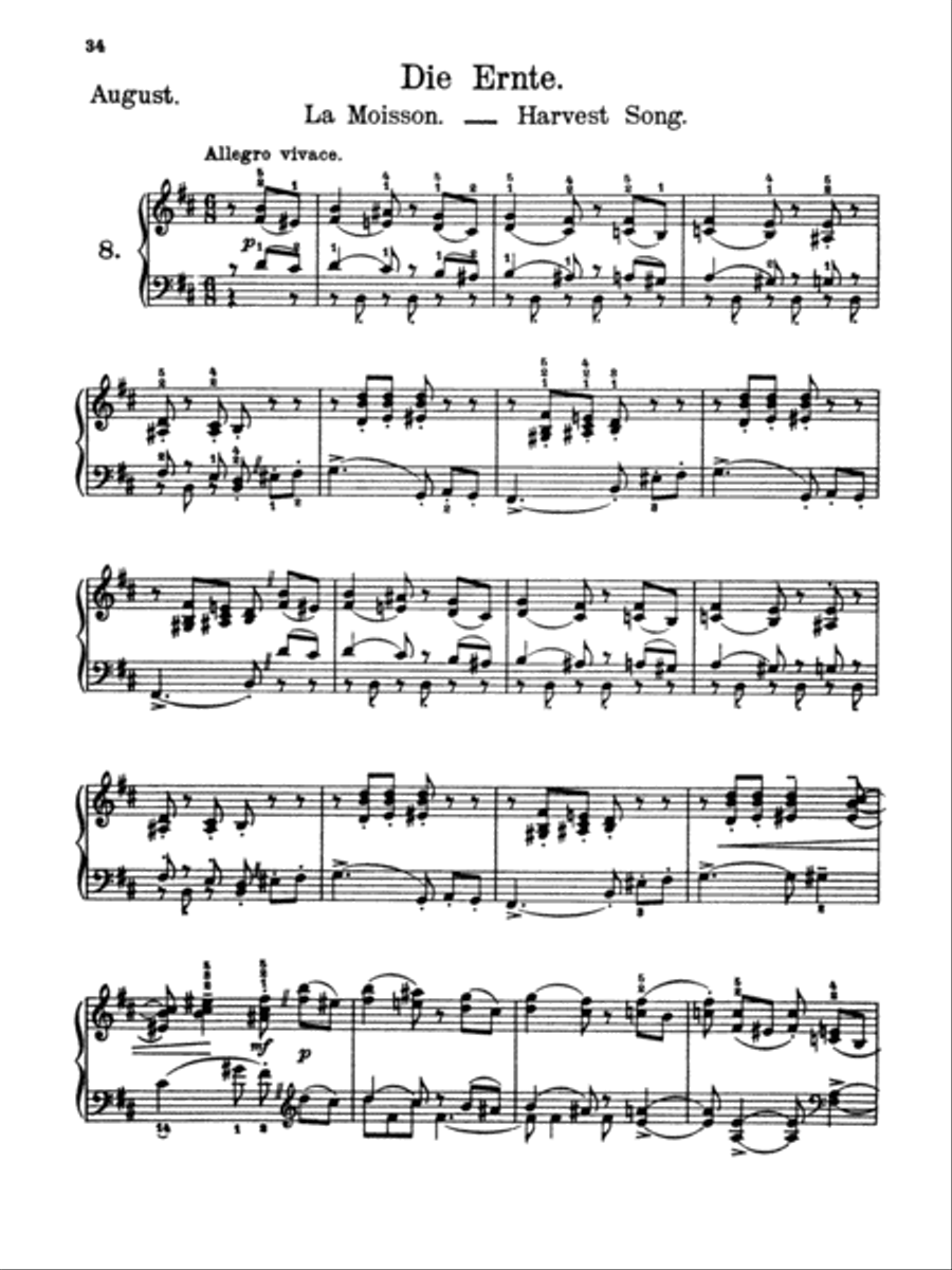 Tchaikovsky: The Seasons, Op. 37A Piano Solo scores gallery preview page 1