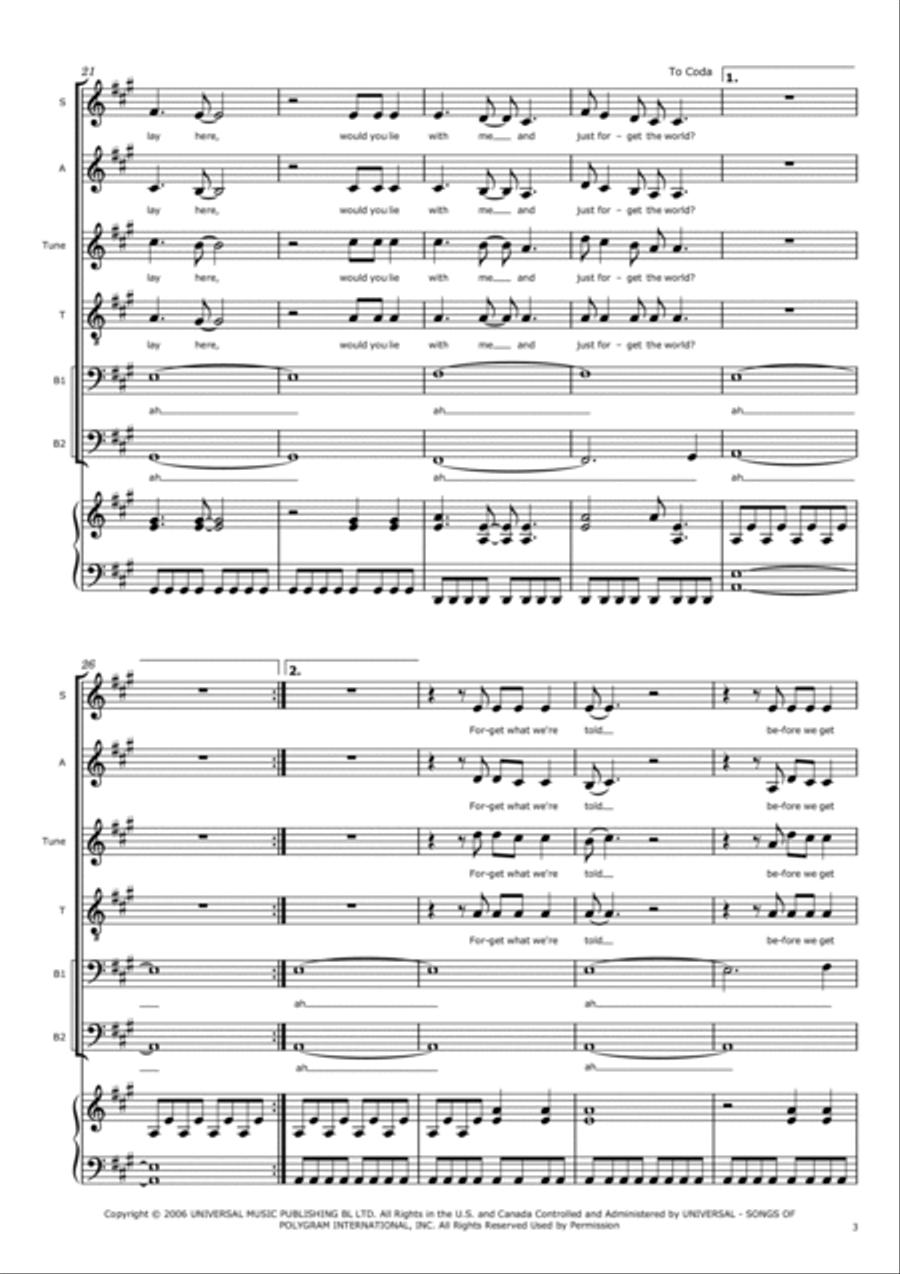 Chasing Cars 4-Part scores gallery preview page 3