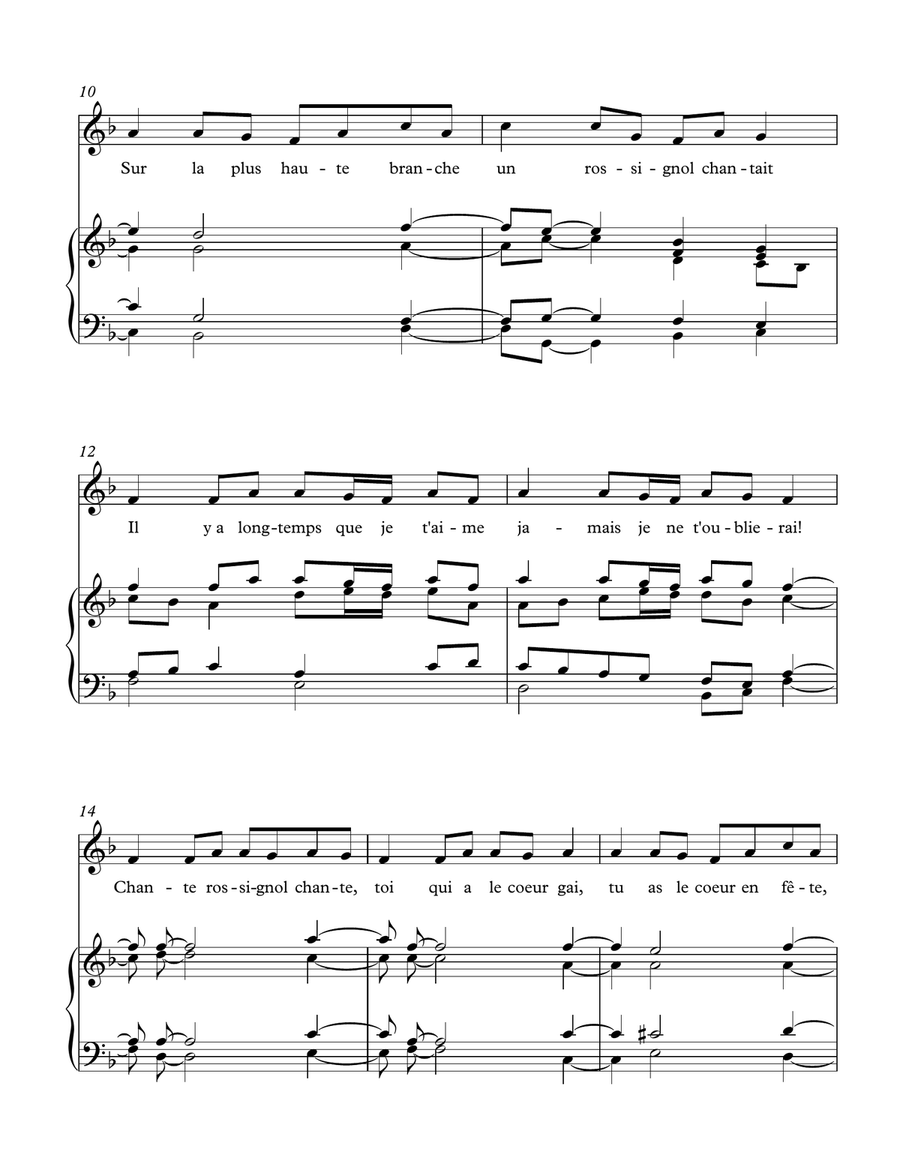 À la claire fontaine À la claire fontaine Piano, Vocal scores gallery preview page 2
