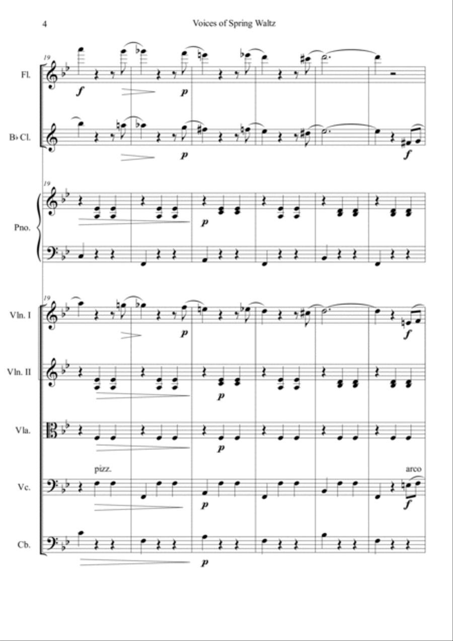 Voice of Spring Waltz Orchestra scores gallery preview page 4