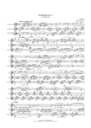 Book cover for Debussy: Arabesque No.1 - clarinet trio