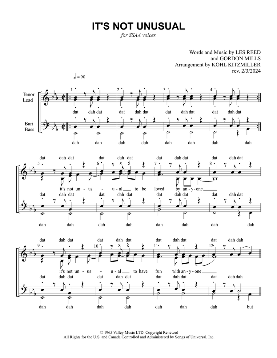 It's Not Unusual It's Not Unusual SSAA scores gallery preview page 2
