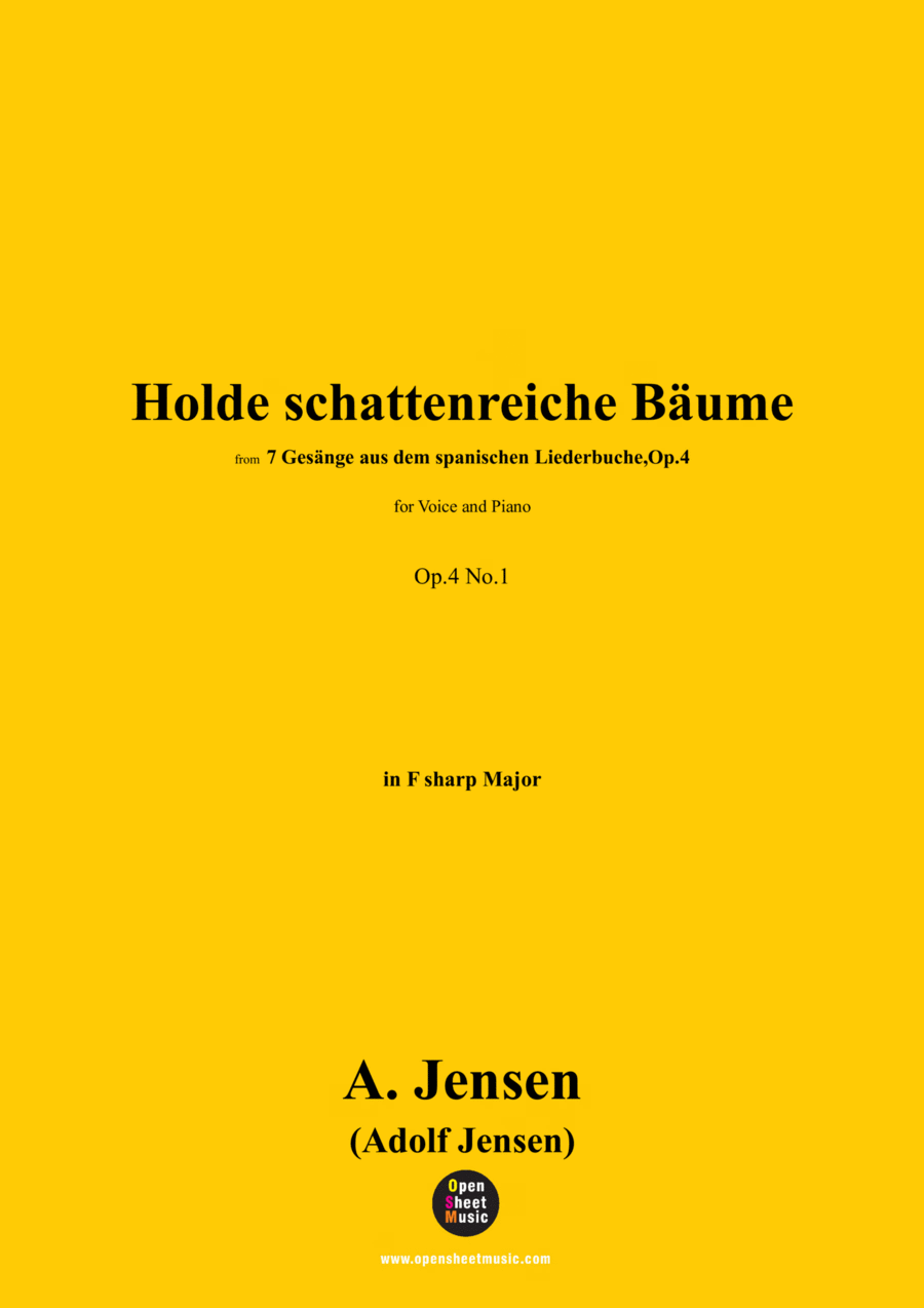 A. Jensen-Holde schattenreiche Bäume,in F sharp Major,Op.4 No.1 Voice scores gallery preview page 1