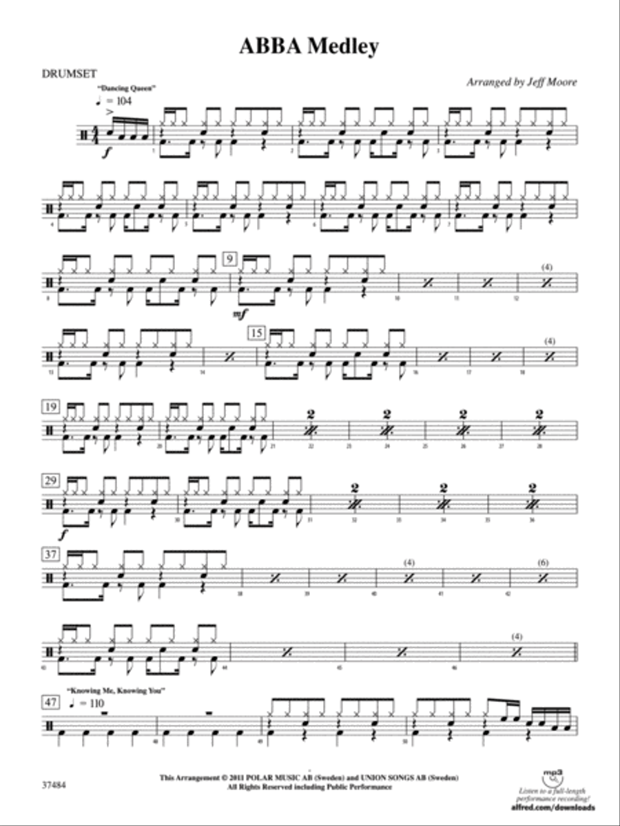 ABBA Medley: Drums Drums scores gallery preview page 1