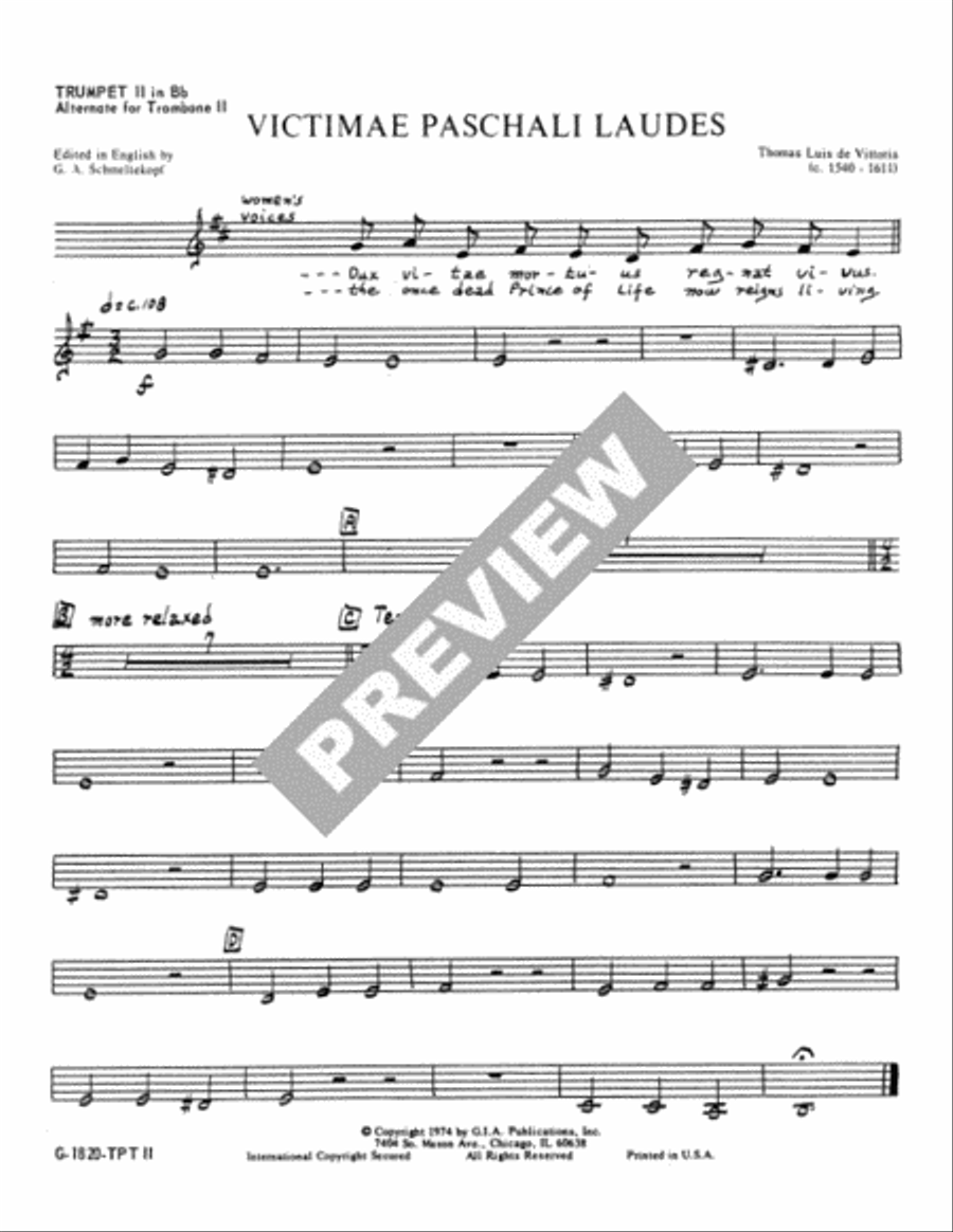 Victimae paschali laudes - Instrument edition Trombone scores gallery preview page 5