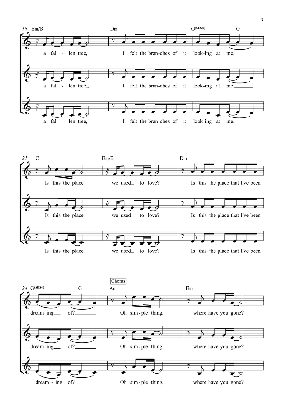 Somewhere Only We Know SSA scores gallery preview page 3