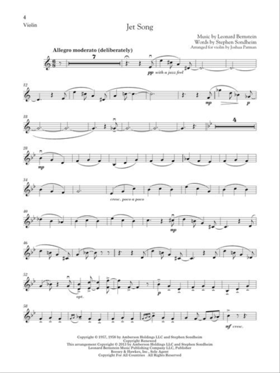 West Side Story Instrumental Solos Violin Solo scores gallery preview page 9