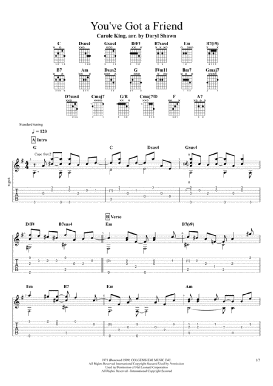 You've Got A Friend Electric Guitar scores gallery preview page 1