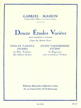 12 Etudes Variees (trombone Solo)