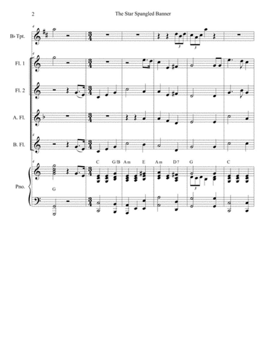 The Star Spangled Banner (for Flute Choir and Piano) image number null
