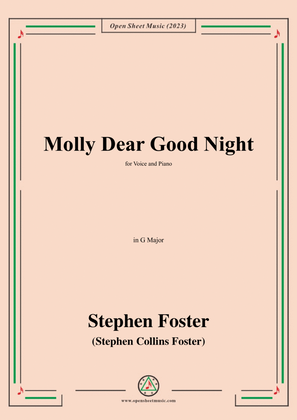 Book cover for S. Foster-Molly Dear Good Night,in G Major