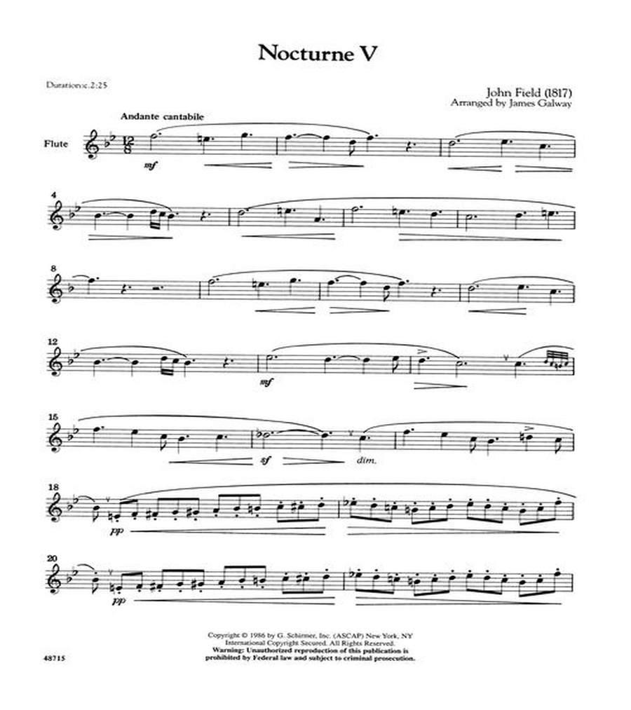 Three Nocturnes Flute Solo scores gallery preview page 4