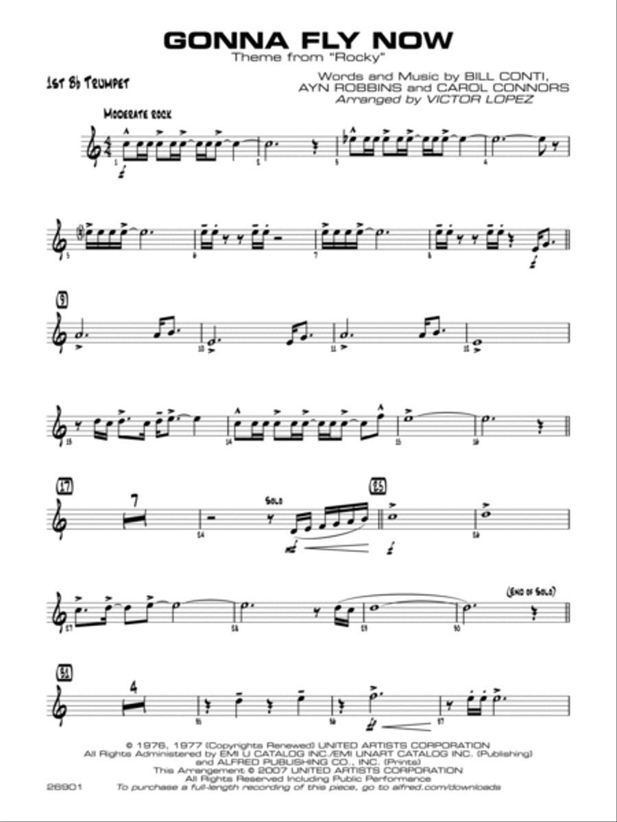 Gonna Fly Now: 1st B-flat Trumpet Jazz Ensemble scores gallery preview page 1