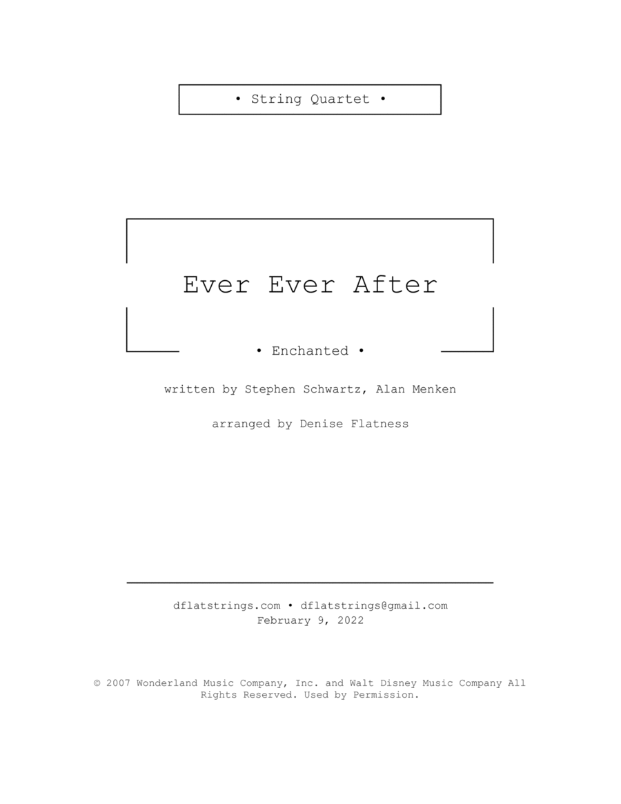 Ever Ever After String Quartet scores gallery preview page 1