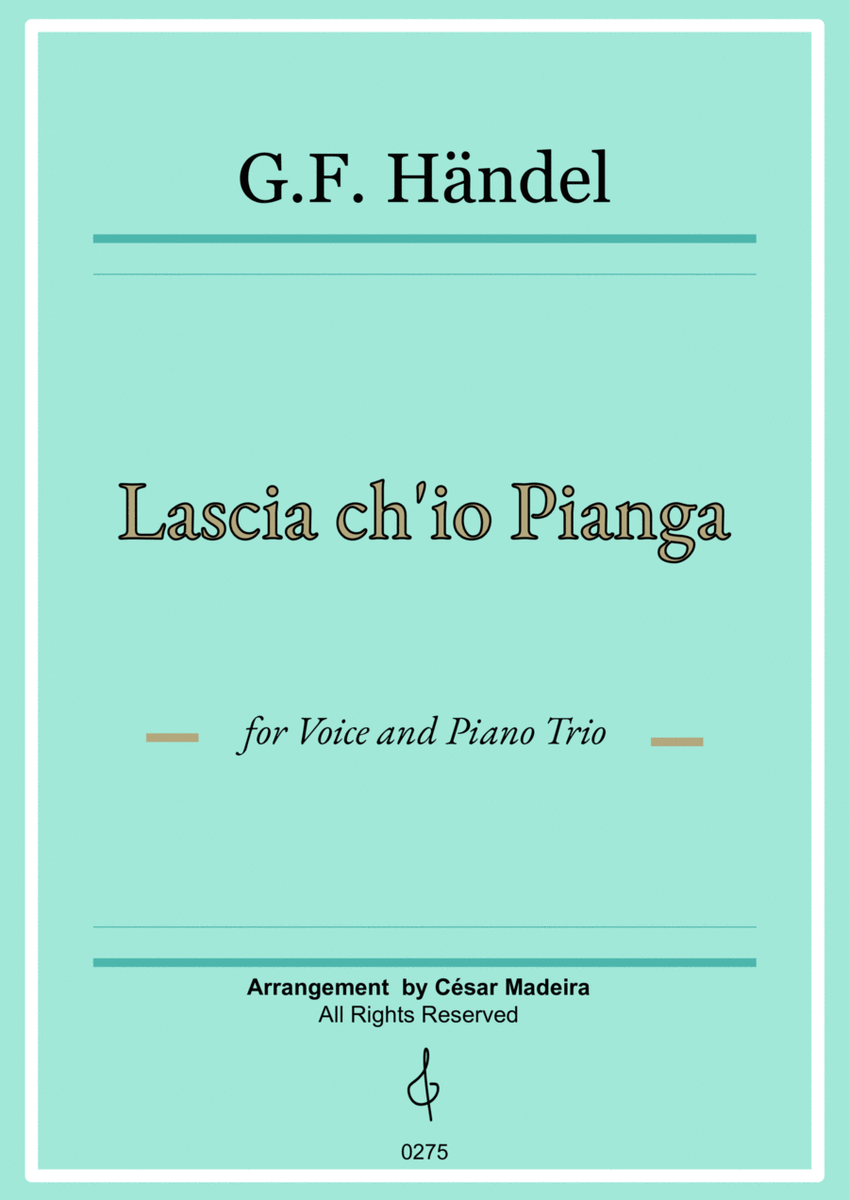 Lascia Ch'io Pianga - Voice and Piano Trio (Full Score) - Score Only image number null
