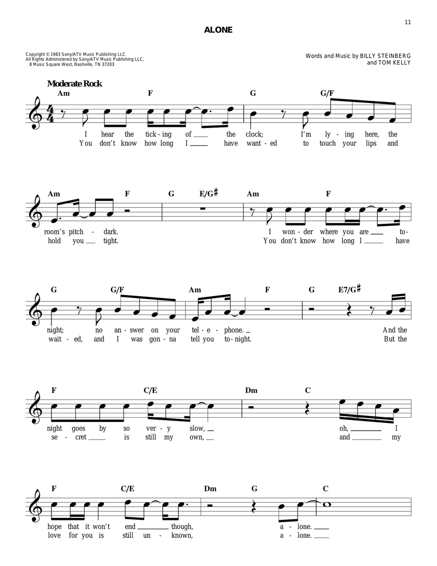 Alone Acoustic Guitar scores gallery preview page 1