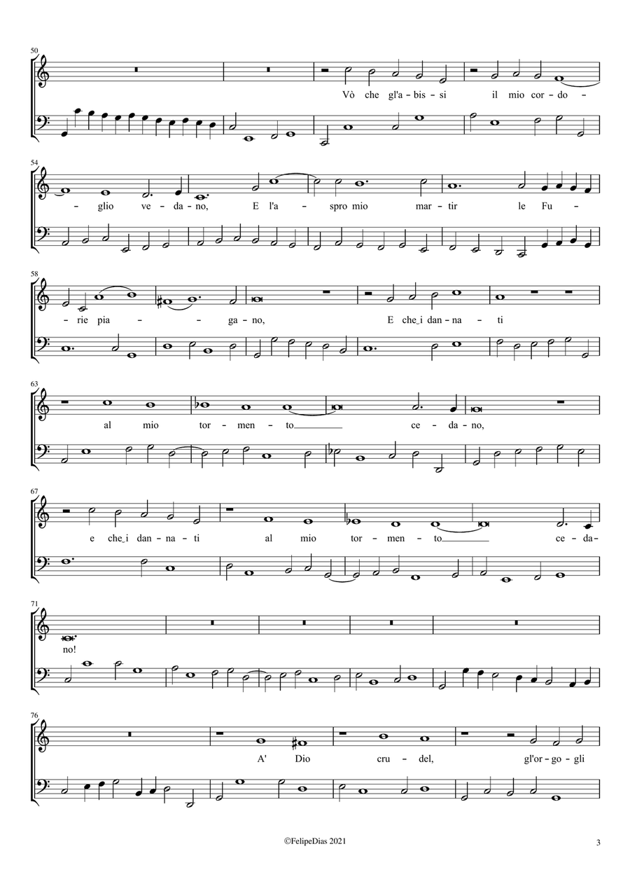 Voglio di vita uscir C Major Voice Solo scores gallery preview page 3
