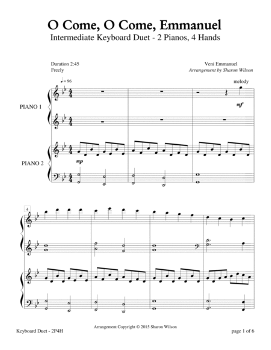 O Come, O Come, Emmanuel (2 Pianos, 4 Hands) 2 Pianos, 4-Hands scores gallery preview page 5