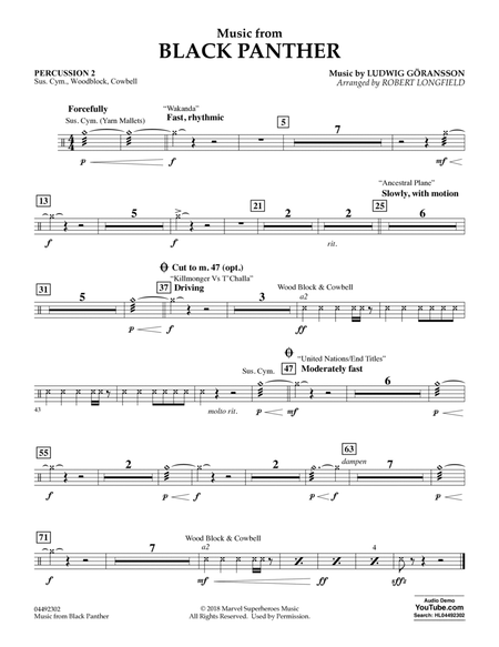 Music from Black Panther (arr. Robert Longfield) - Percussion 2
