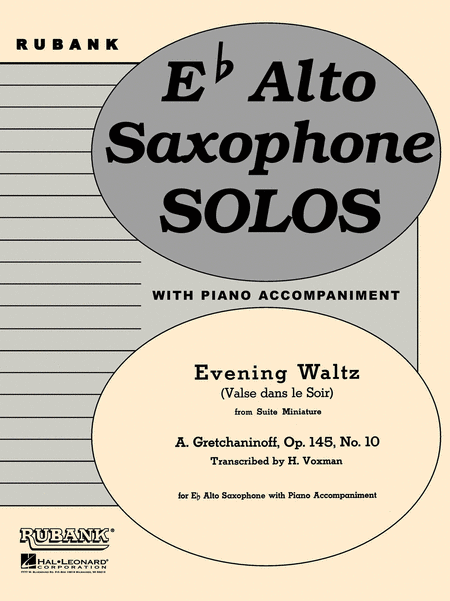 Evening Waltz (Valse Dans Le Soir) - E Flat Alto Saxophone Solos With Piano