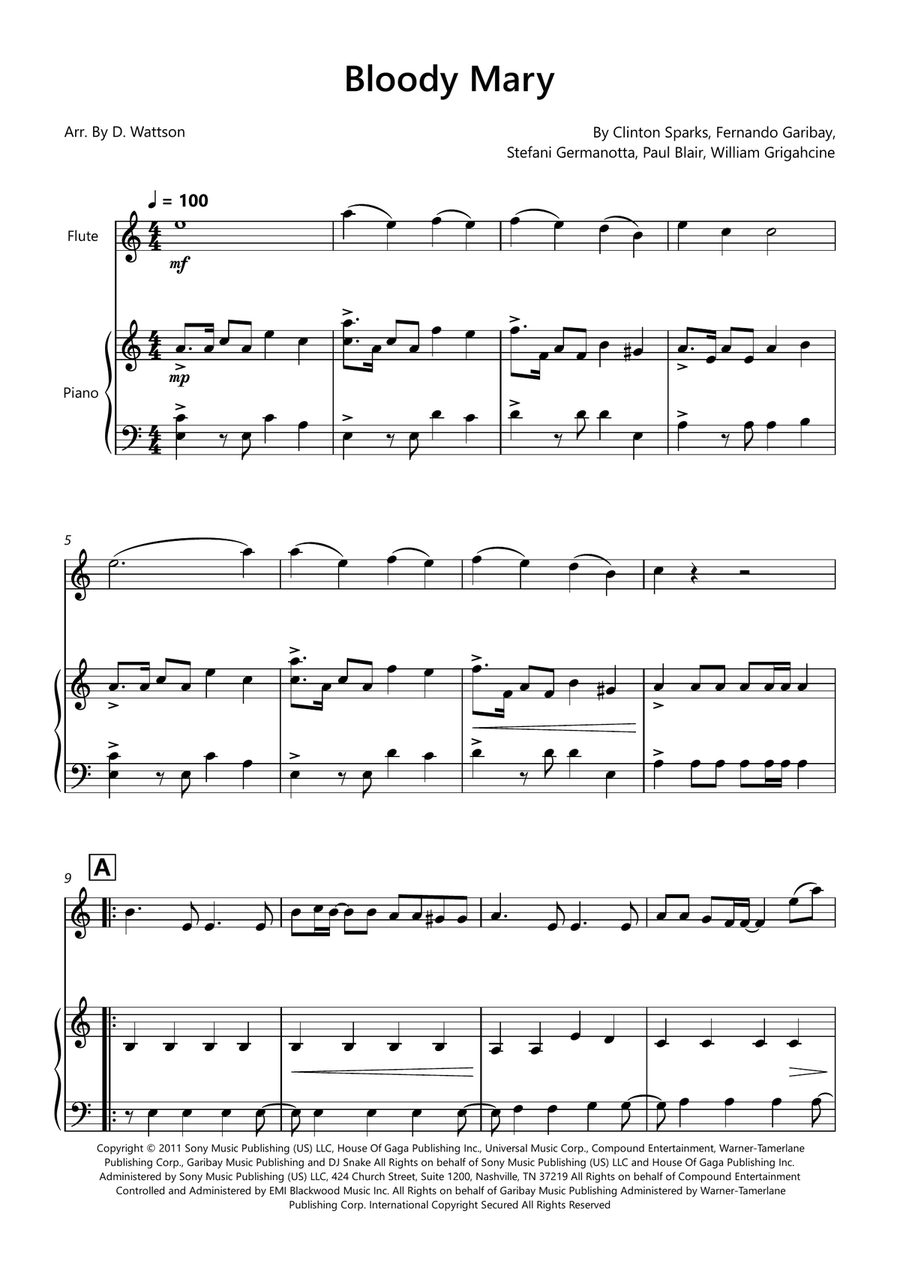 Bloody Mary Chamber Music scores gallery preview page 1