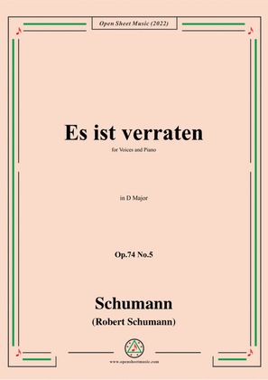 Schumann-Es ist verraten,Op.74 No.5,in D Major