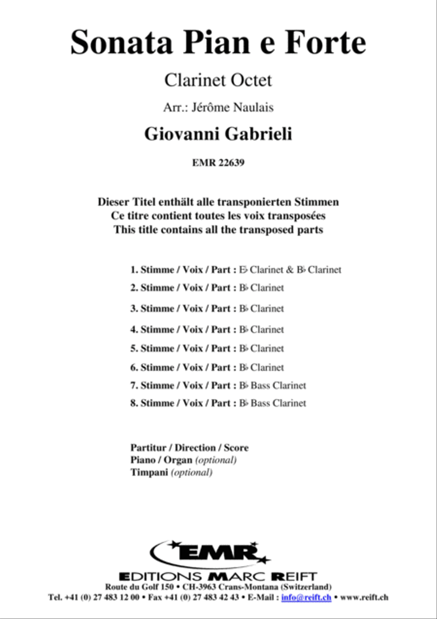 Sonata Pian e Forte Clarinet scores gallery preview page 2