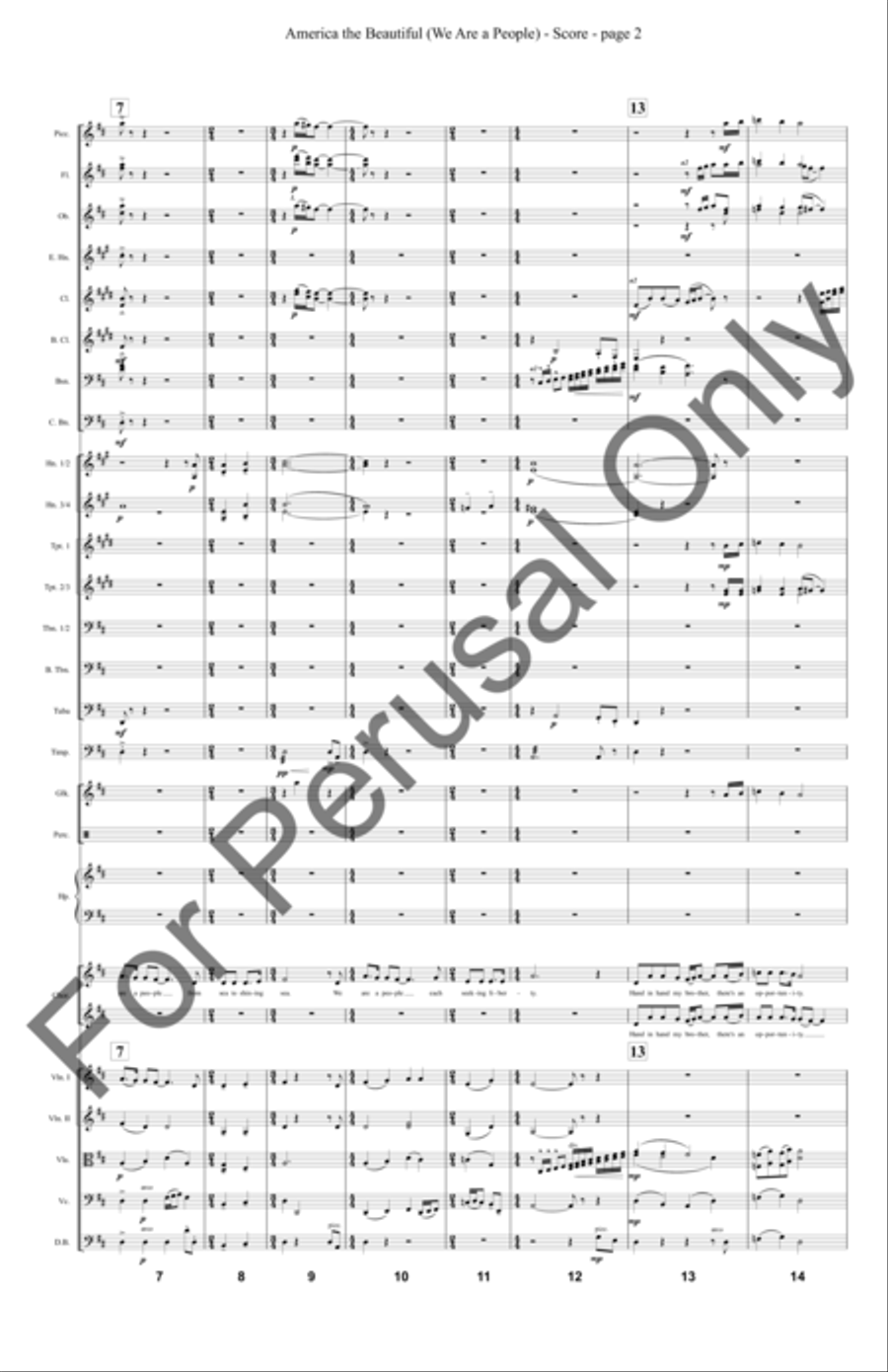America the Beautiful (Orchestra Score/Parts) Choir scores gallery preview page 3