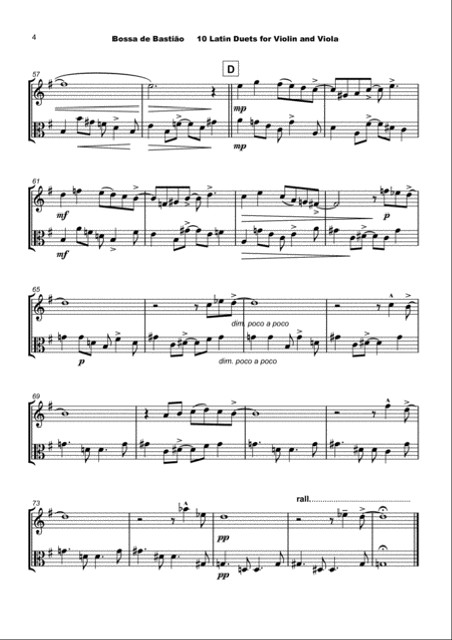 10 Latin Duets, for Violin and Viola String Duet scores gallery preview page 6