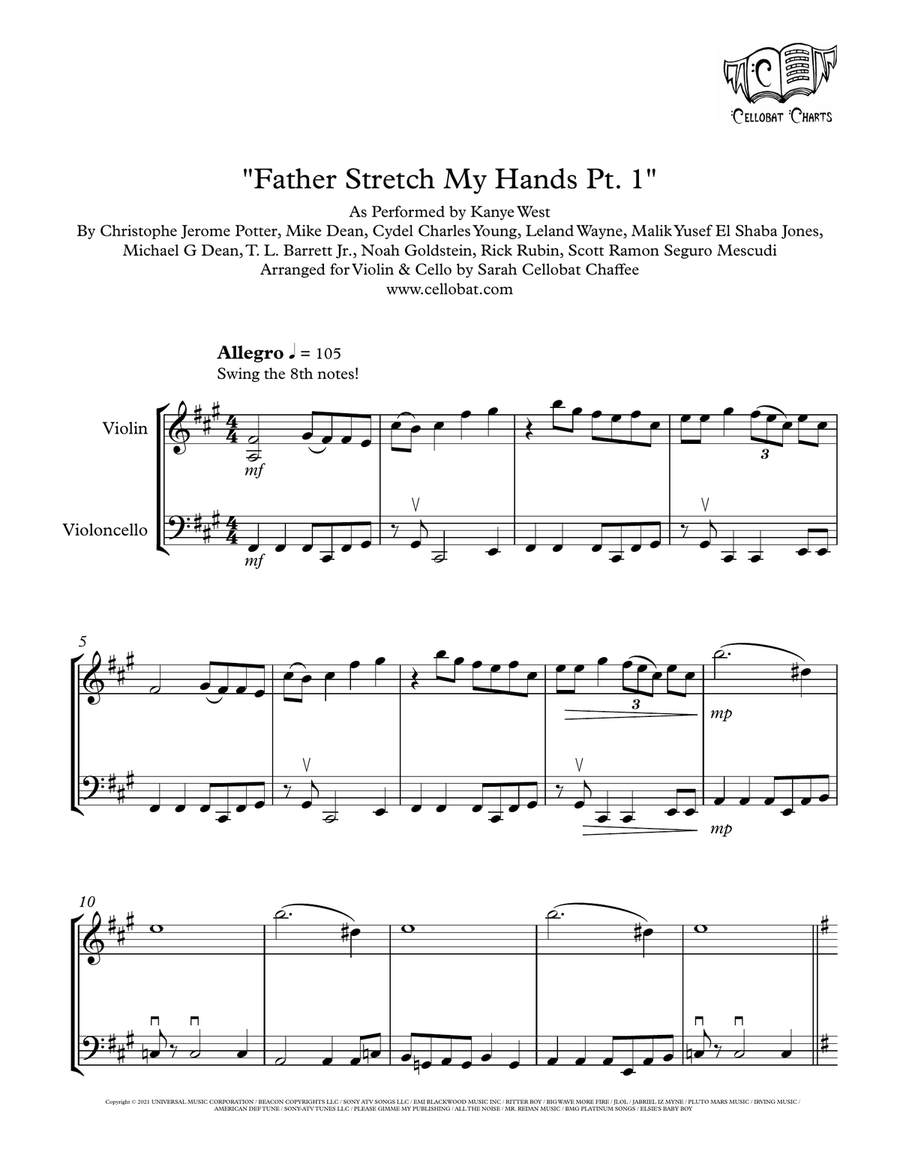 Father Stretch My Hands Part 1 String Duet scores gallery preview page 1