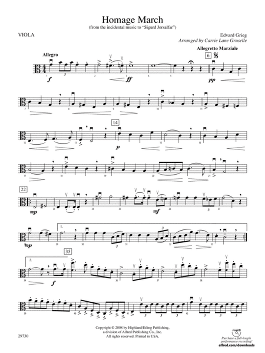 Homage March (from the incidental music to Sigurd Jorsalfar): Viola