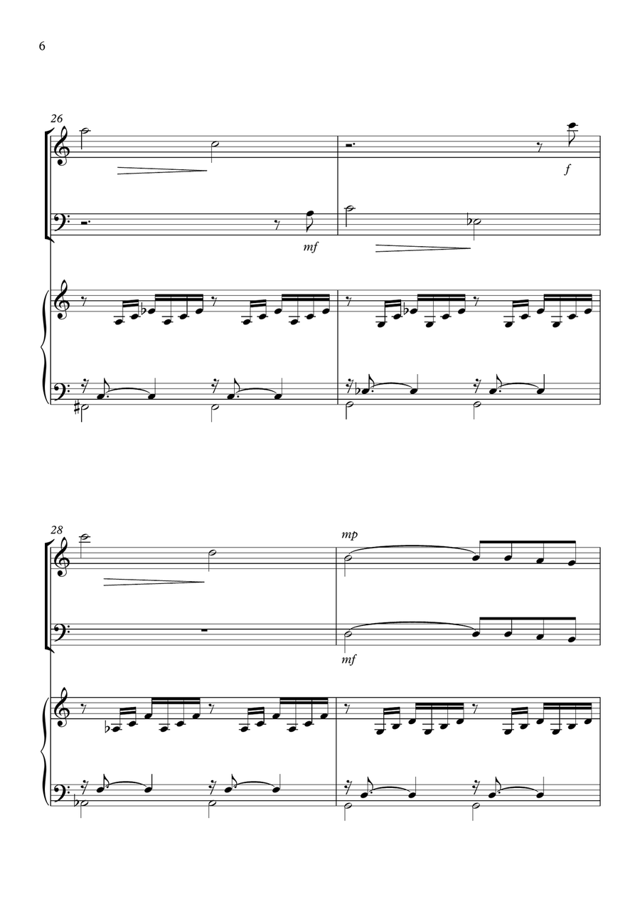 Ave Maria ( by J.S.Bach & Charles Gounod) trio for violin, cello and piano Piano Trio scores gallery preview page 6